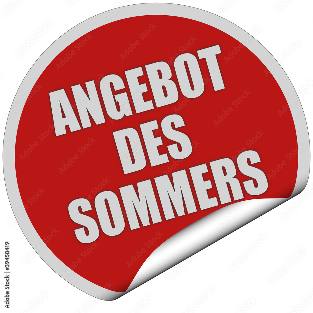 Sticker rot rund curl unten ANGEBOT DES SOMMERS Sticker rot rund curl unten ANGEBOT DES SOMMERS