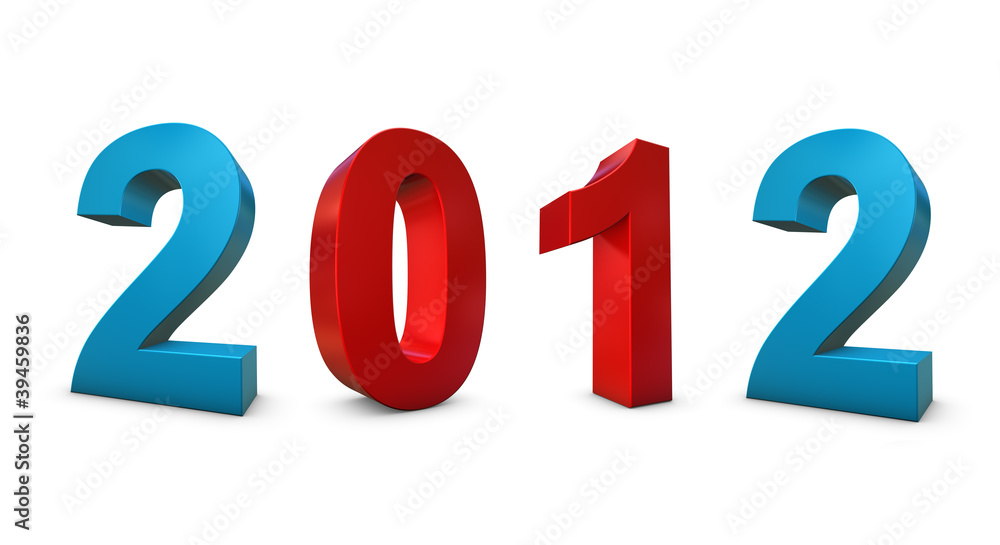 New year 2012 3d render New year 2012 3d render