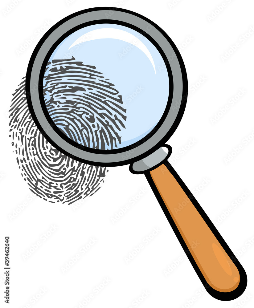 Magnifying Glass With Fingerprint Magnifying Glass With Fingerprint