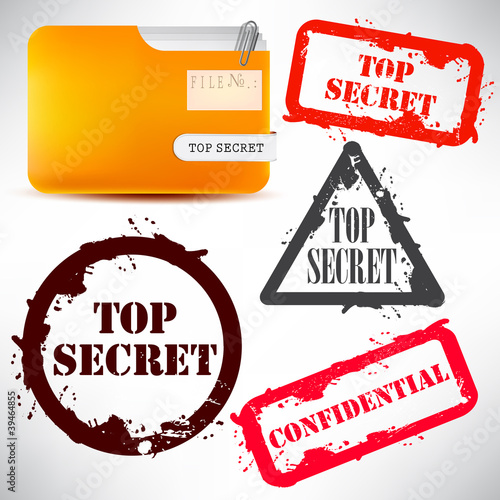 Folder with documents stamped "Top Secret"