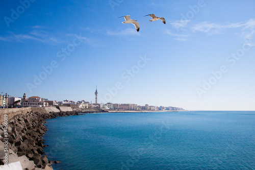 Scenic view of atlantic ocean in Cadiz.