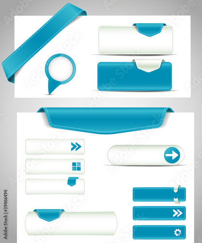 set of blue banners, bookmarks for your site