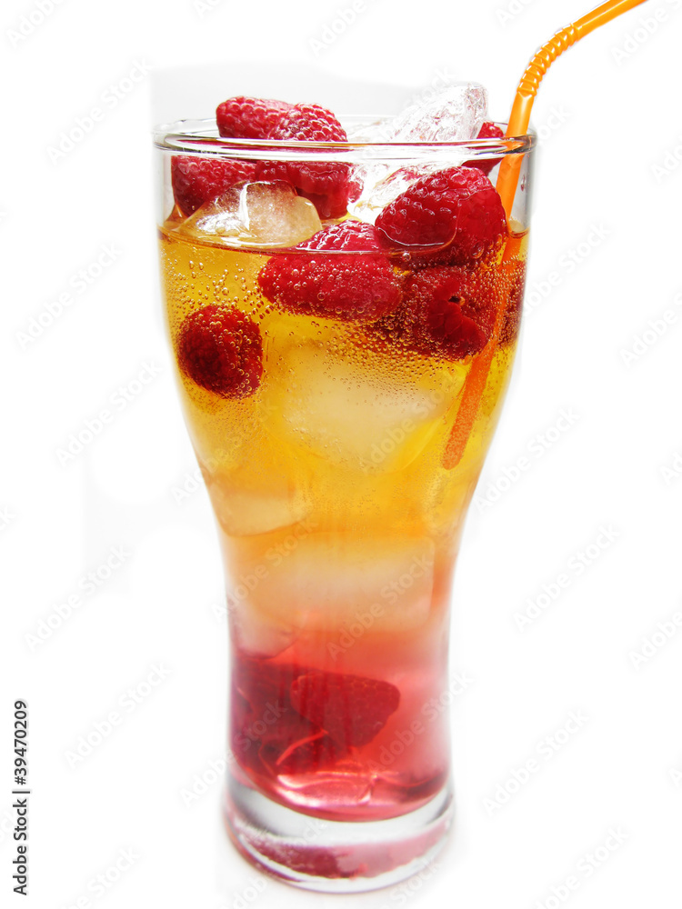 fruit cold juice drink with raspberry fruit cold juice drink with raspberry