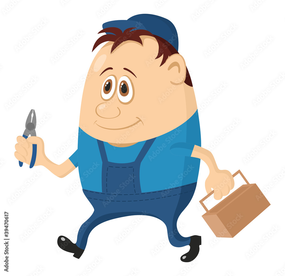 Worker with pliers