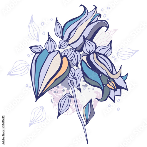 Beautiful flower. Hand drawn vector illustration isolated