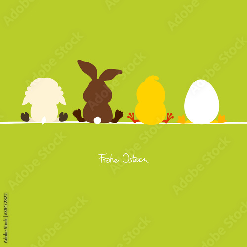 4 sitzende Osterfiguren