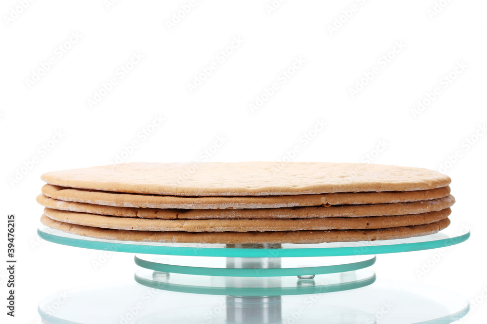 cakes for cake on glass stand isolated on white cakes for cake on glass stand isolated on white