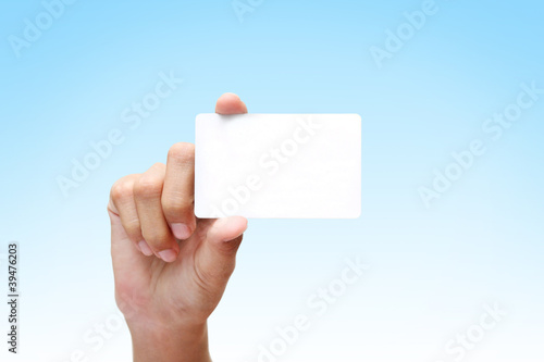 hand holding business card