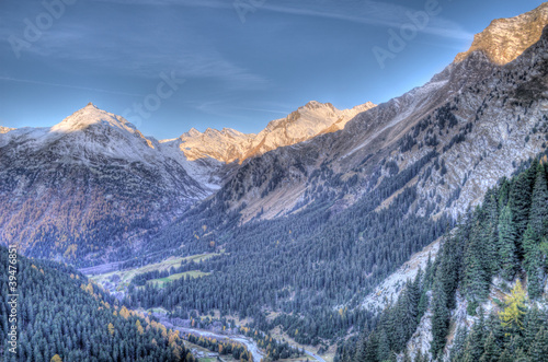 high mountain landscape in Val Chiavenna, Switzerland photo