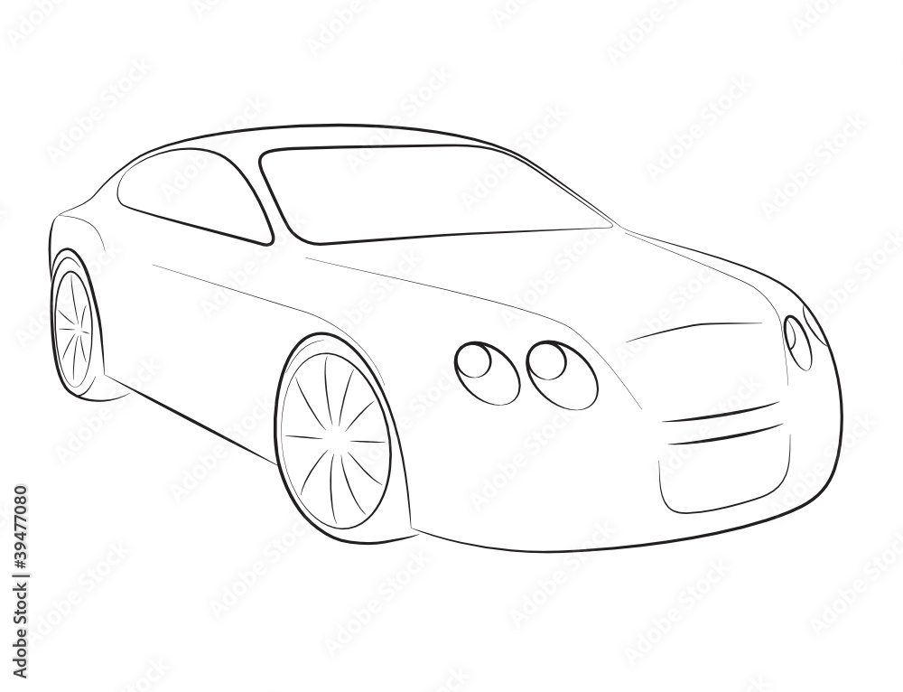 Cartoon car silhouette Cartoon car silhouette