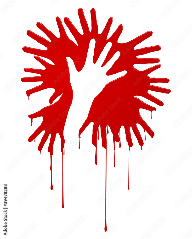 Plakat Abstract bloody hands