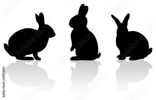 set of rabbit silhouettes