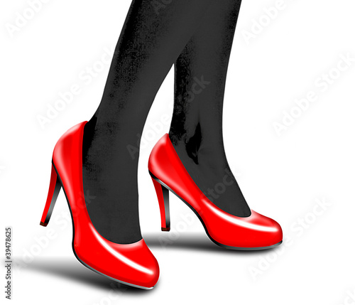 Rote Pumps mit FSH - Beinen