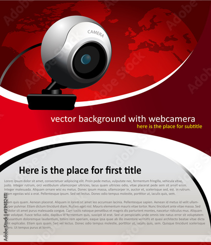 vector background with web camera