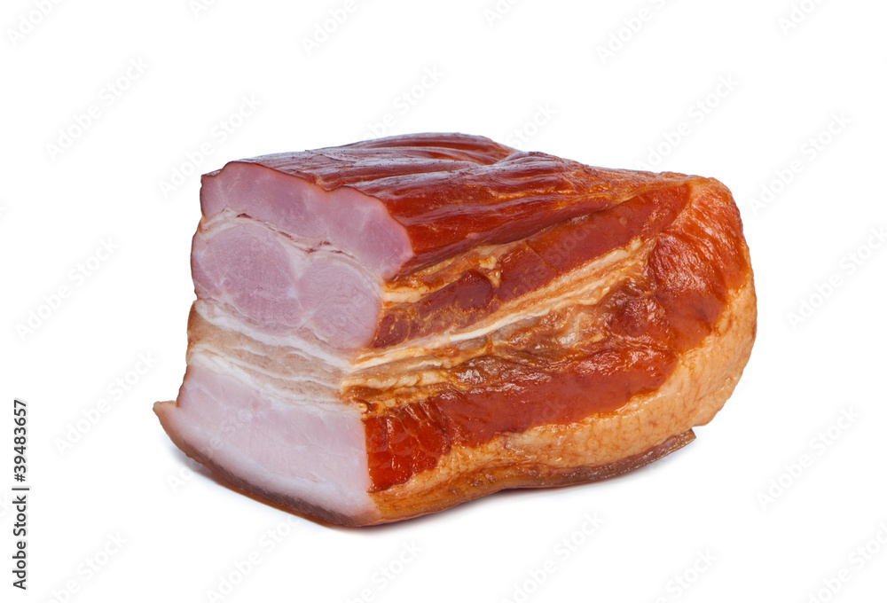 Smoked meat on a white background. Smoked meat on a white background.