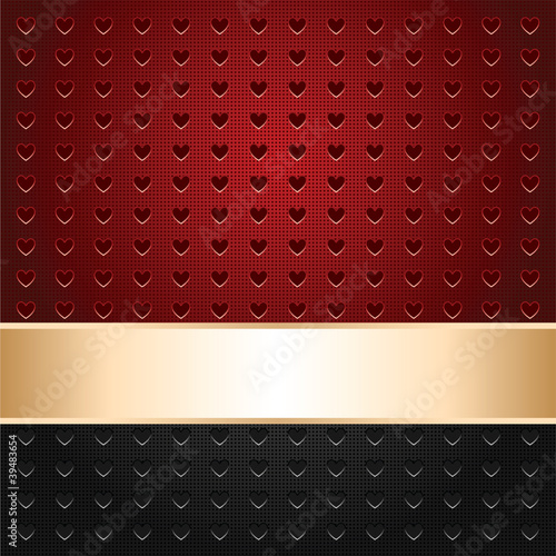 Background perforated in shape heart, template surface