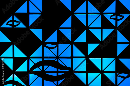 Abstract blue light behind black