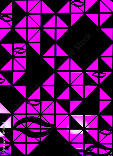 Abstract pink light behind black