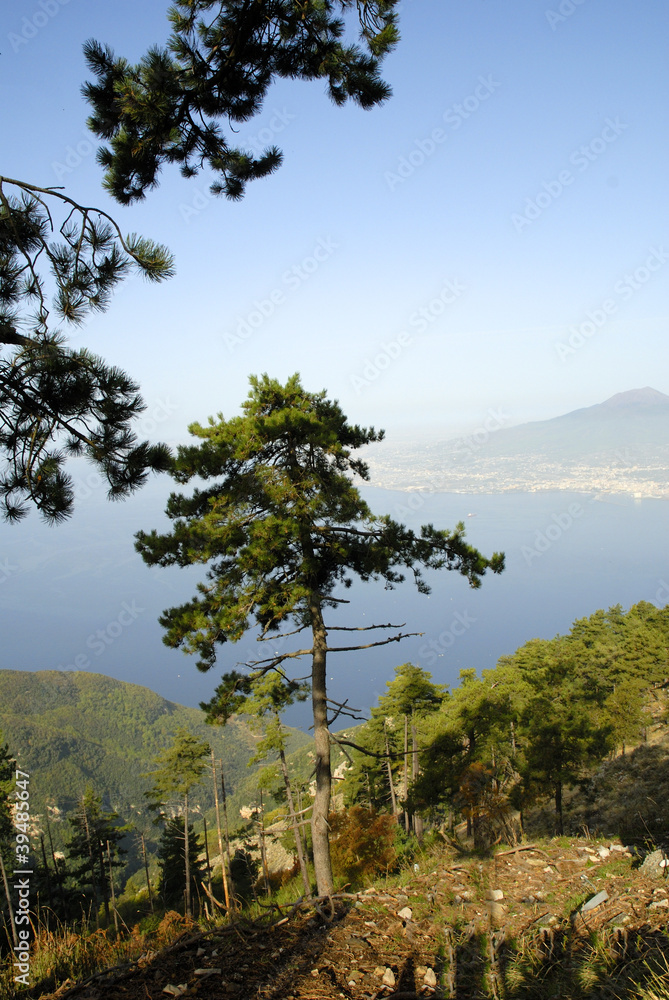 Top of Monte Faito overlooking Naples Italy