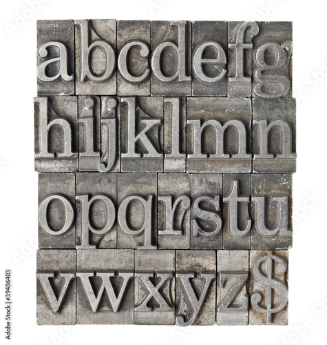 Slika na platnu alphabet in grunge meta type