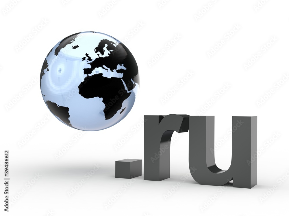3D Domain ru mit Weltkugel 3D Domain ru mit Weltkugel