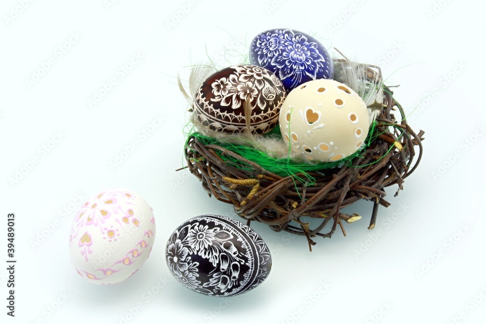 Fototapeta premium Easter eggs in the nest