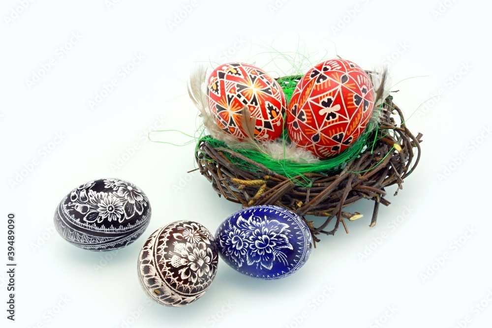 Easter eggs in the nest Easter eggs in the nest