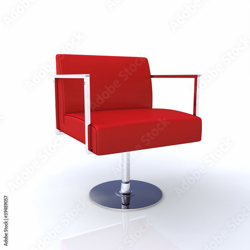 Moderner Designer Stuhl - Rot Chrom 2 photo