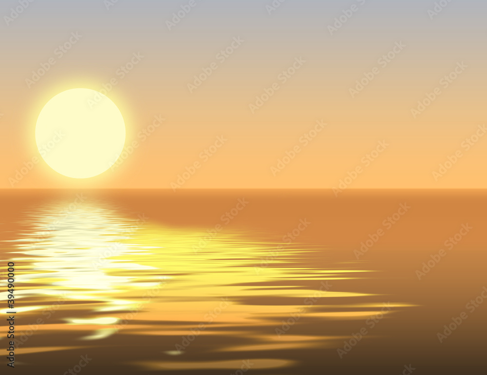 Beautiful  sunset above the sea