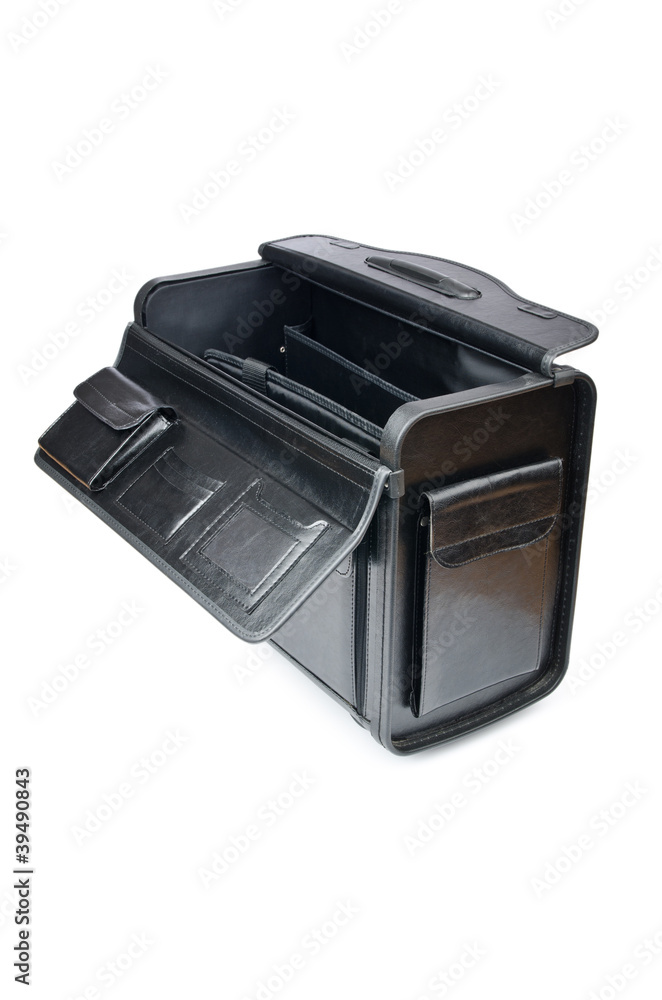 Black briefcase isolated on the white Black briefcase isolated on the white