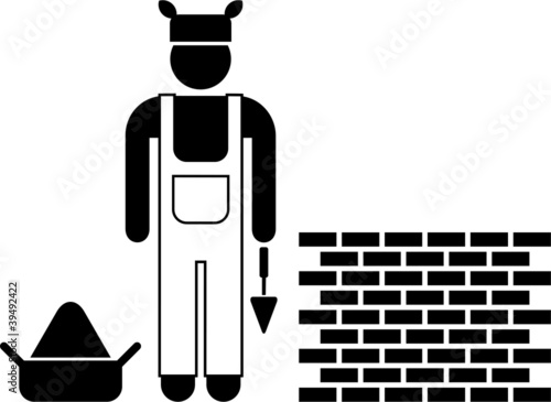 Pictograms of a contruction worker