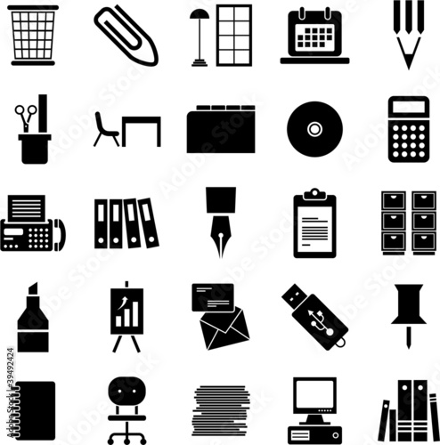 Office supplies icons