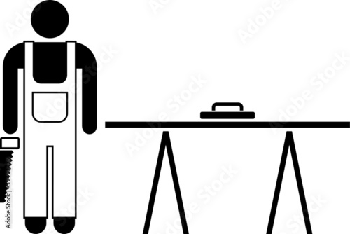 Pictogram of a carpenter