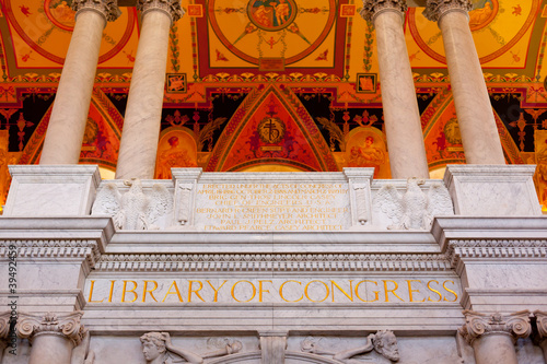 Ceiling of Library Congress in Washington DC photo