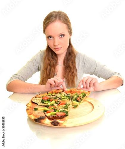 sexy femme et pizza