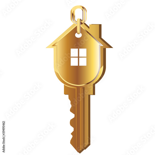 House key gold vector