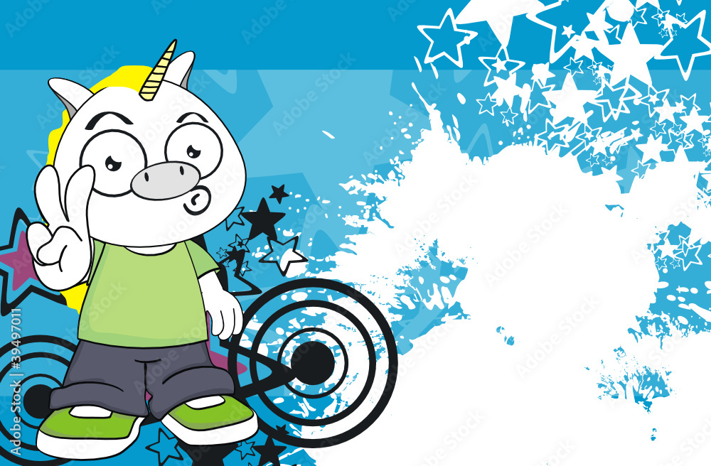 Fototapeta premium unicorn kid cartoon background8