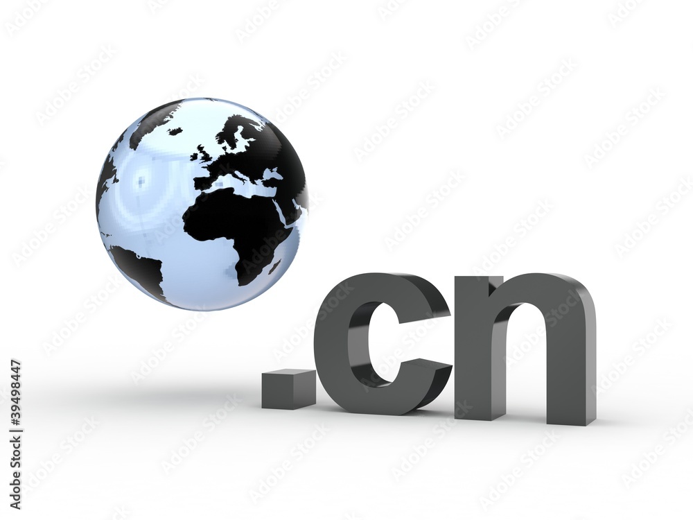 3D Domain cn mit Weltkugel 3D Domain cn mit Weltkugel