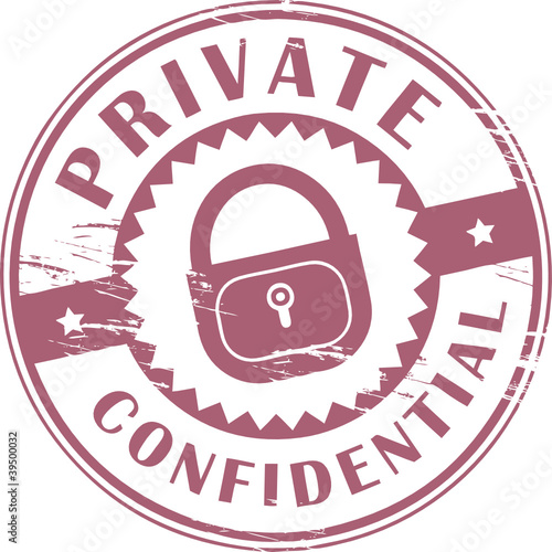 Stamp with the words Private, Confidential inside photo