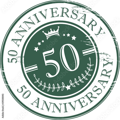 Stamp 50 anniversary, vector illustration