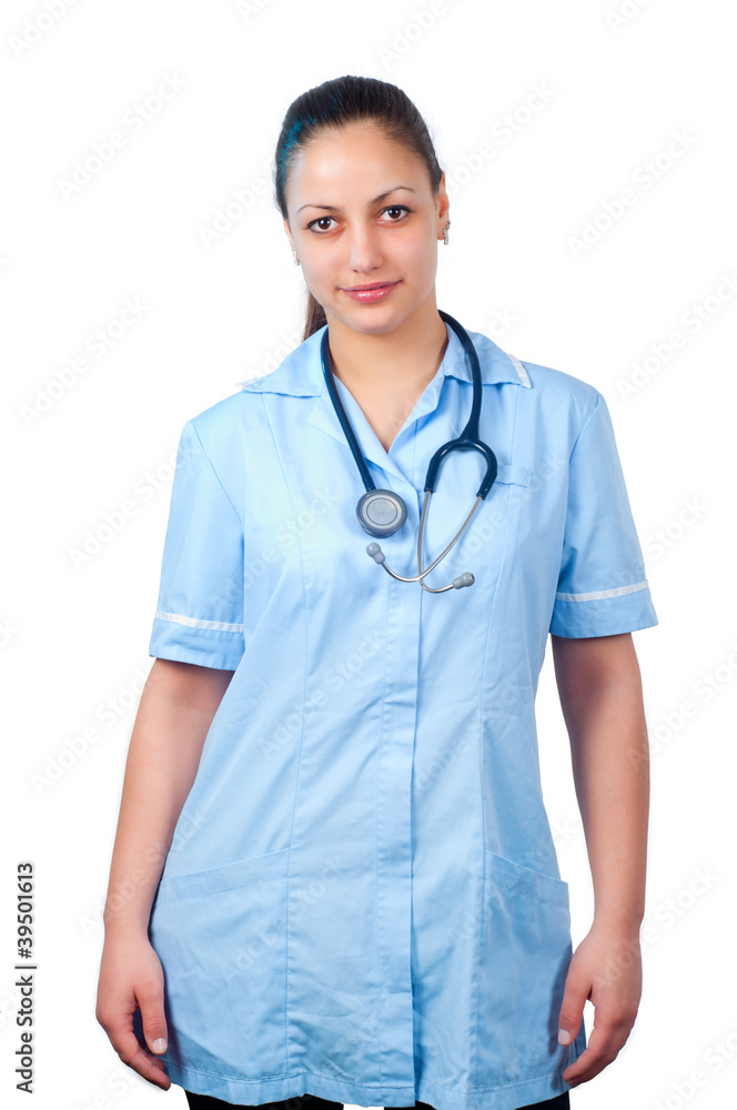 Young pretty smiling woman doctor with stethoscope Young pretty smiling woman doctor with stethoscope