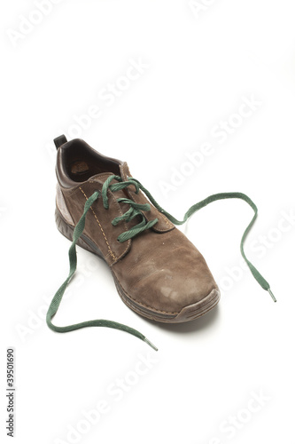 brown shoe on white background