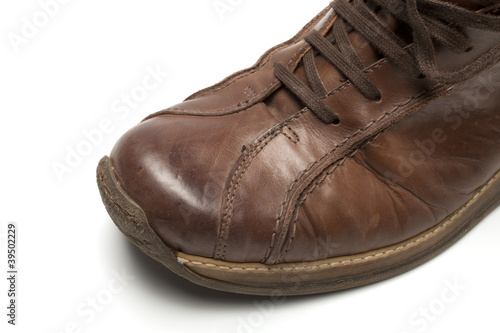 brown shoe on white background