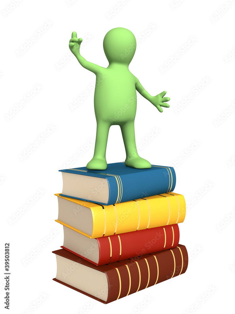 3d puppet with books 3d puppet with books
