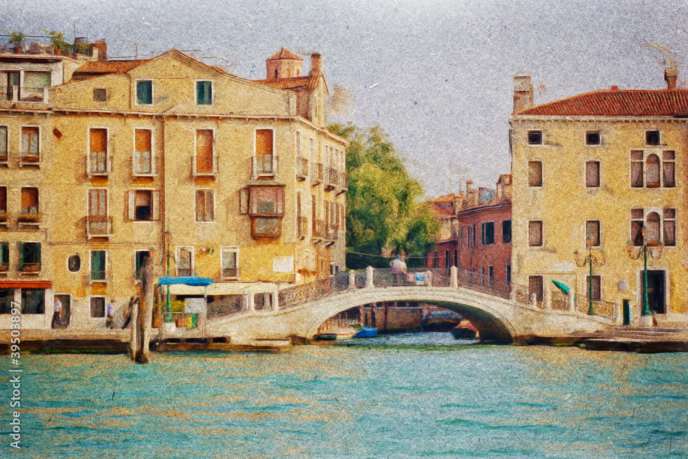 Venice in painting style