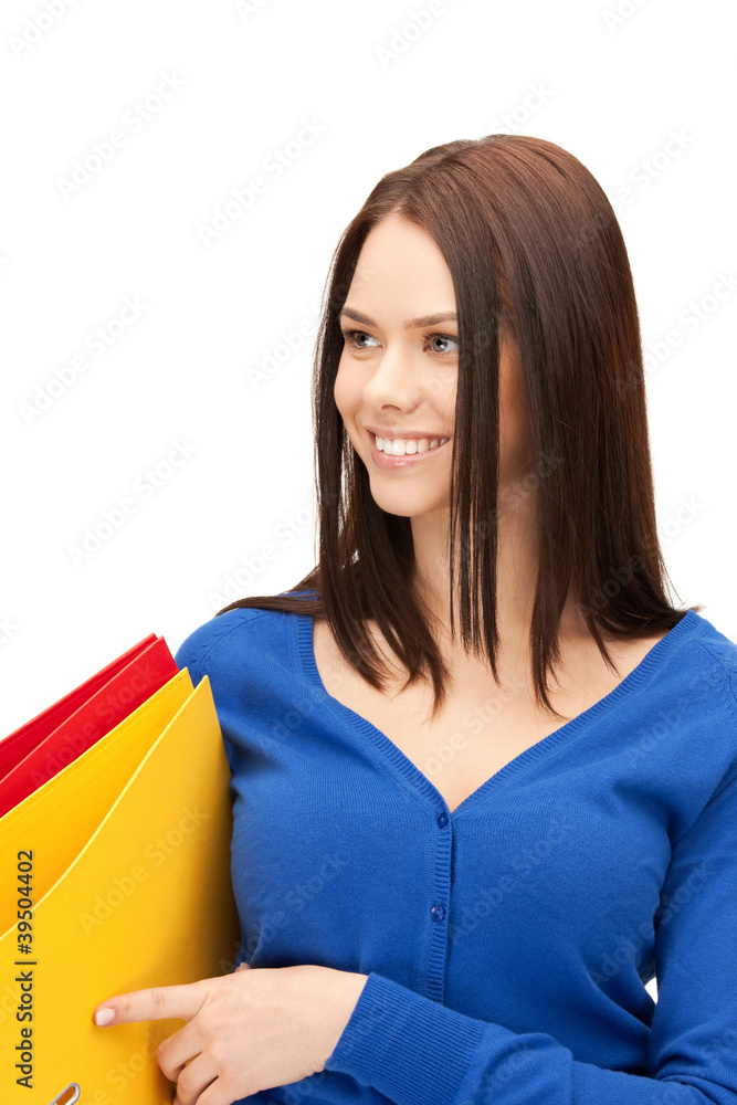 woman with folders