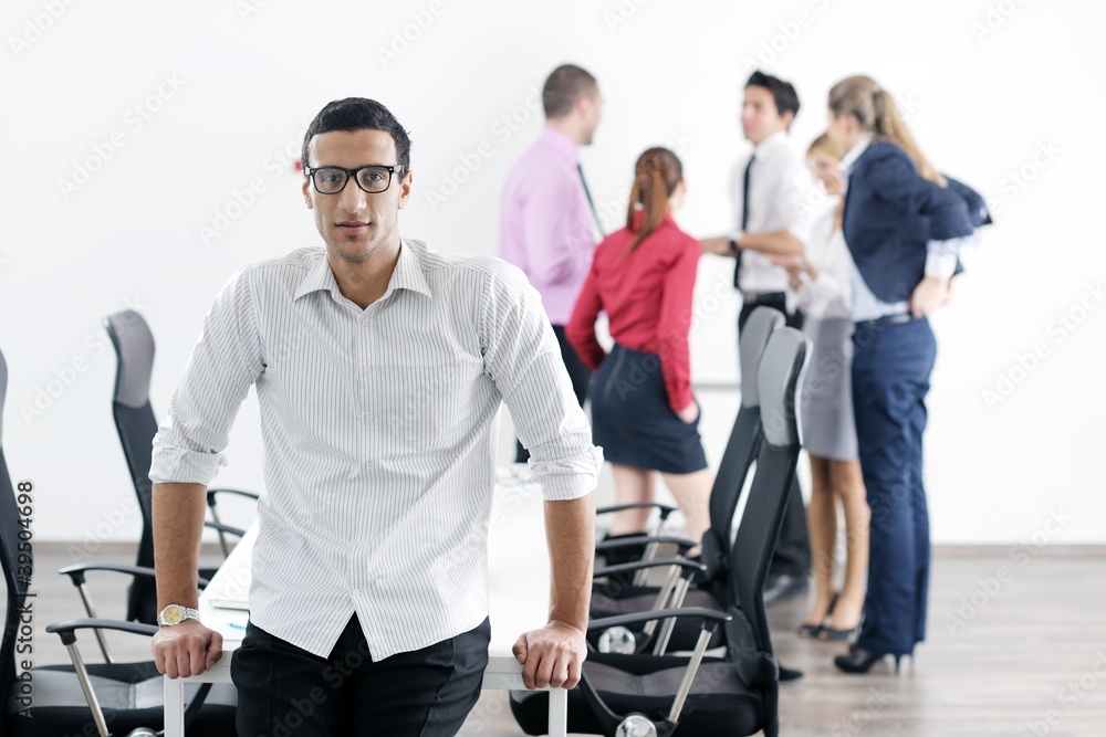 young business man at meeting young business man at meeting