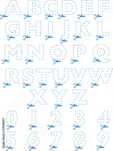 alphabet en pointillés à découper