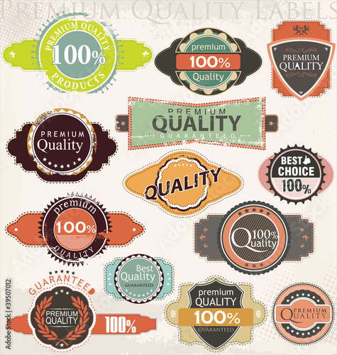Retro label style collection set vector