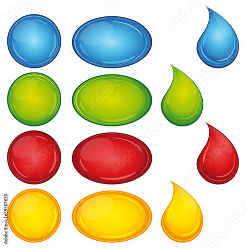 Colorful glossy buttons collection.